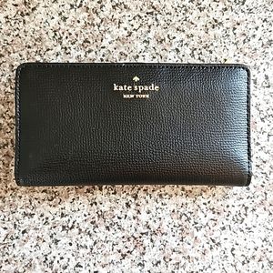 KATE SPADE DARCY LARGE SLIM BIFOLD WALLET BLACK STYLE #WLR00545